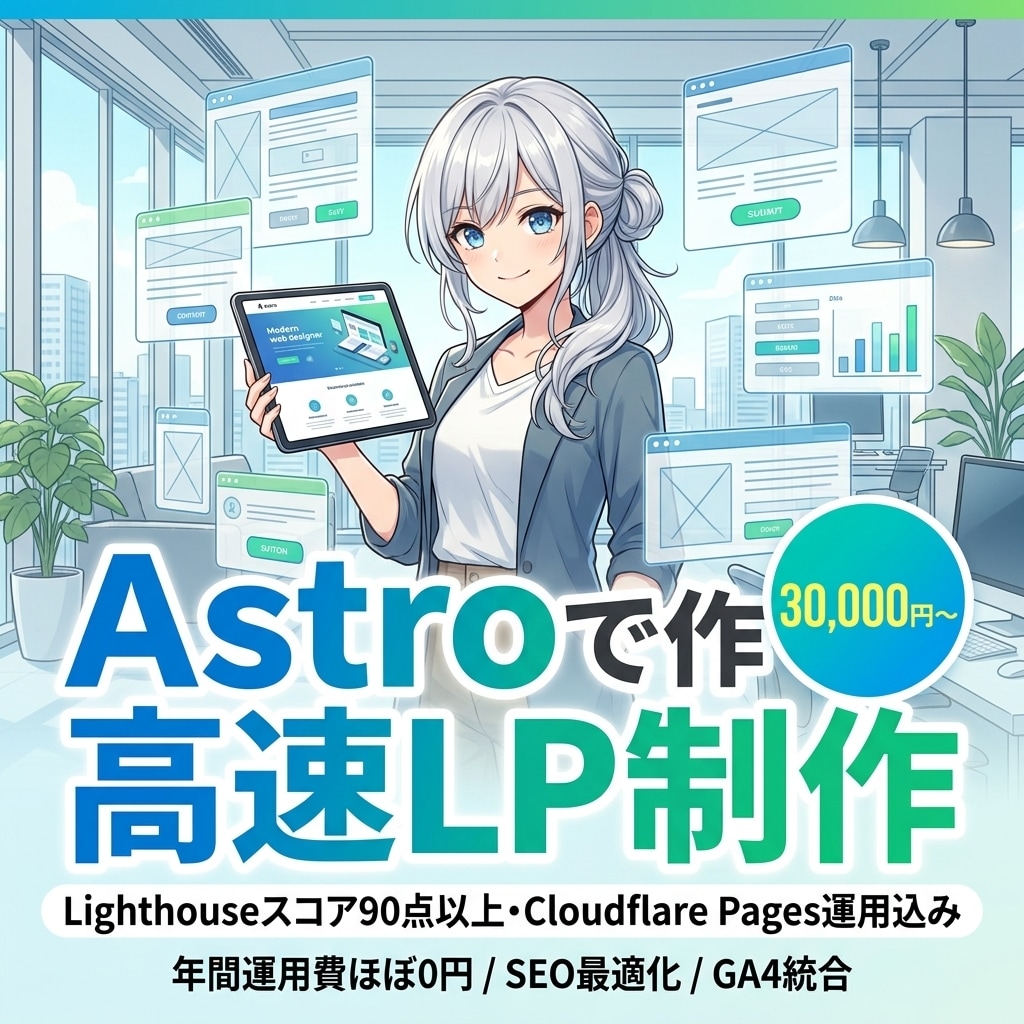 Astroで高速LPを1ページ制作します Lighthouse90点以上・CF Pages運用込み イメージ1