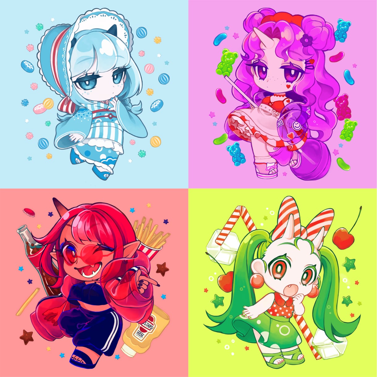SNS用デフォルメキャラクターイラスト制作します 2.5〜4頭身デフォルメキャラクターイラストを制作承ります。 イメージ2