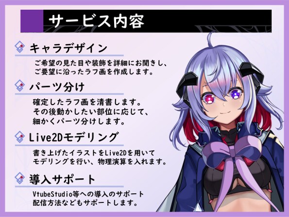 Vtuber向け　Live2Dモデルを作成します キャラデザ＋モデリングで0からVtuberデビュー！ イメージ2