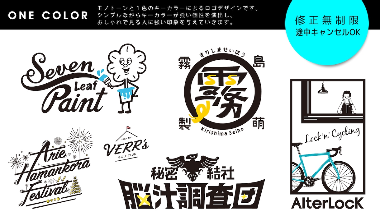 現役プロがAIで作れない個性的LOGO創ります 【修正無制限】きめ細かいケアで満足いくロゴづくり イメージ6