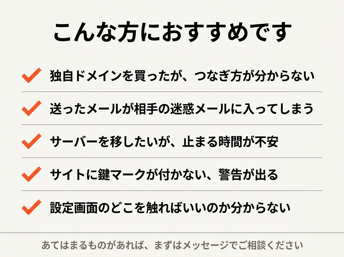 独自ドメイン・DNS・SSLの設定を代行します Aレコード・CNAME・MX・SPFの設定やSSL化に対応 イメージ6