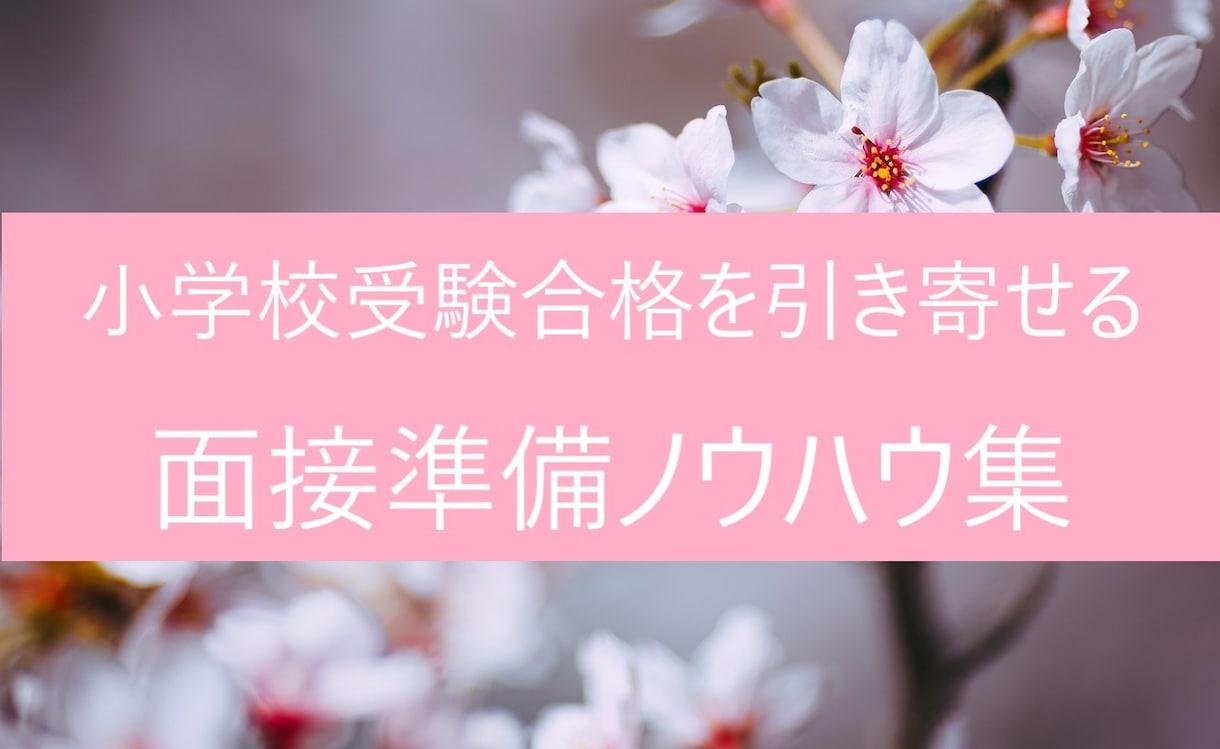 小学校受験虎の巻！面接準備・心得をお渡しいたします 合格をグッと引き寄せる！実例でわかりやすい面接準備ノウハウ集 イメージ1
