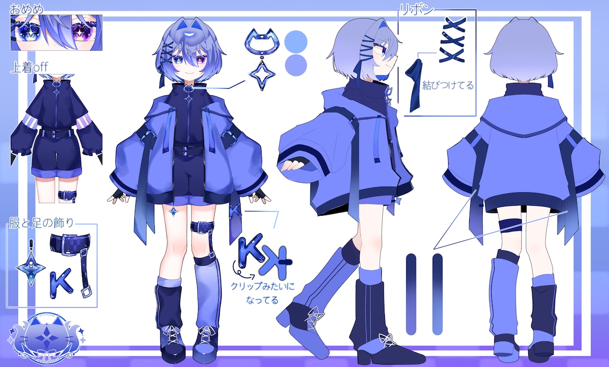 貴方の魅力を詰め込んだ三面図を作ります 【初心者さん大歓迎】丁寧サポート×キラキライラスト制作 イメージ2