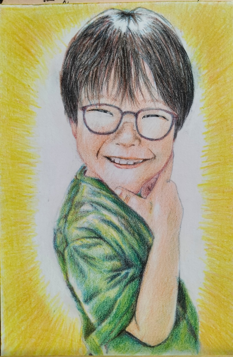 手描き色鉛筆で家族・子どもの優しい似顔絵描きます 大切な思い出の一コマを心を込めて丁寧に手描きします。 イメージ2