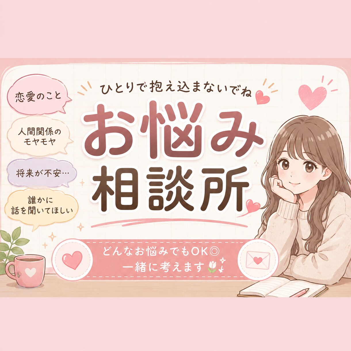 ストレス溜まった時など、なんでもお話聞きます なんでも相談！　〜ちょっとでも気持ちを軽く〜 イメージ1