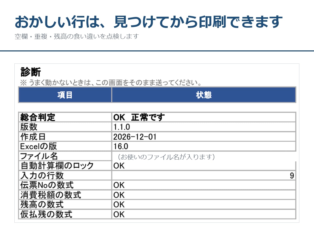 青色申告の帳簿9点セットをExcelでお渡しします 印刷して綴じられる／空と記入例つきの2本立て イメージ8