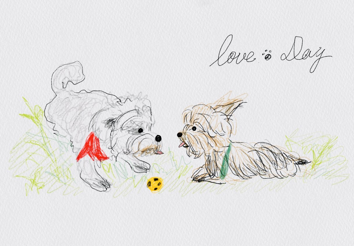 愛犬のイラスト作成受付してます 私の画力範囲での動物受付可能です。 イメージ2