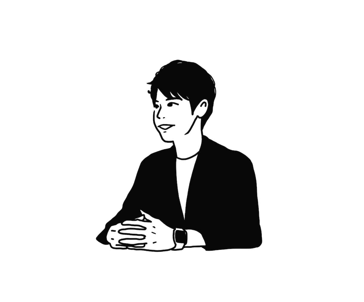 雰囲気あるシンプルな線画似顔絵イラストを作成します お仕事・SNSのアイコンなどにおすすめ◎ イメージ3