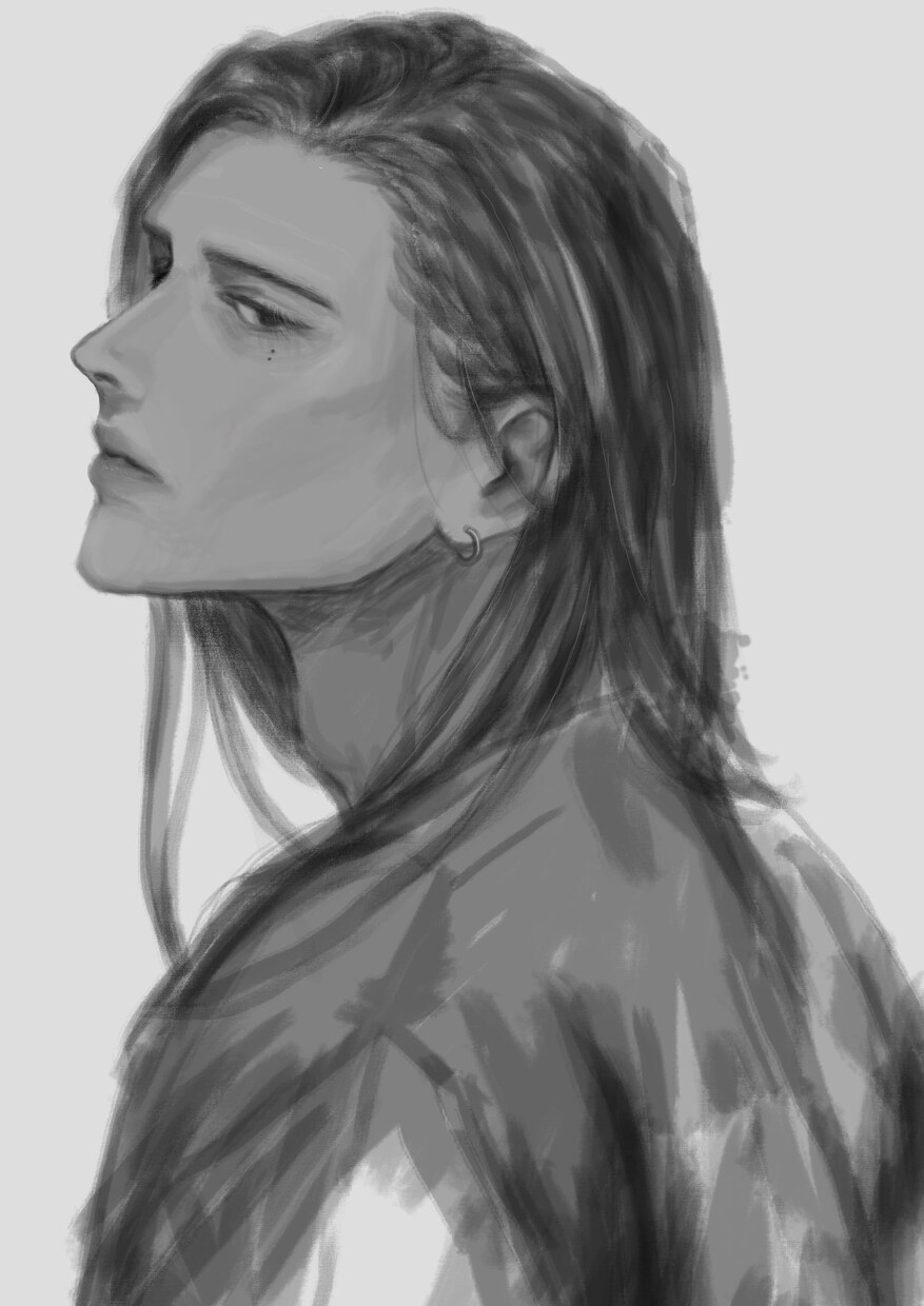 ご自身をイラスト化！モノクロ人物描きます リアル系イラスト/オシャレなアイコンにしたい方へ◎ イメージ3