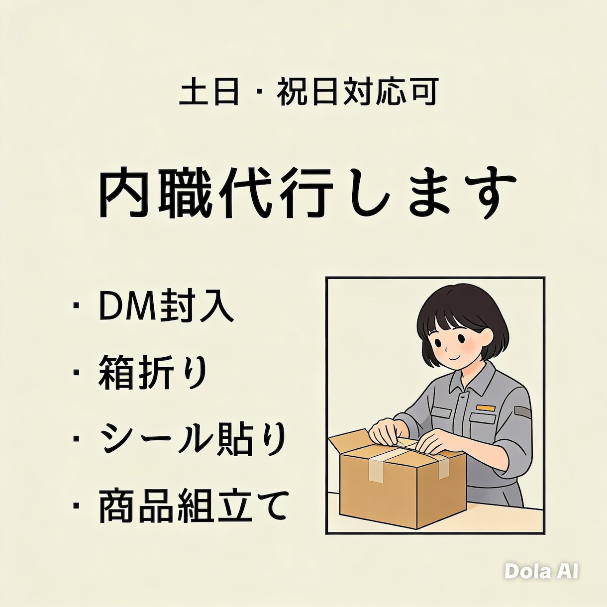 内職・封入・ラベル貼り・軽作業代行します 土日祝日も休まず対応！小ロット・短納期、丁寧に作業します イメージ2