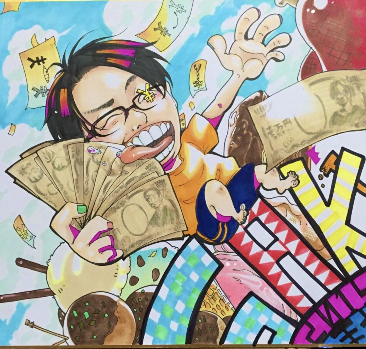 アナログ似顔絵、世界で一つの似顔絵色紙を描きます 素敵な思い出を、暖かなアナログ画材で描き残しませんか？？ イメージ4