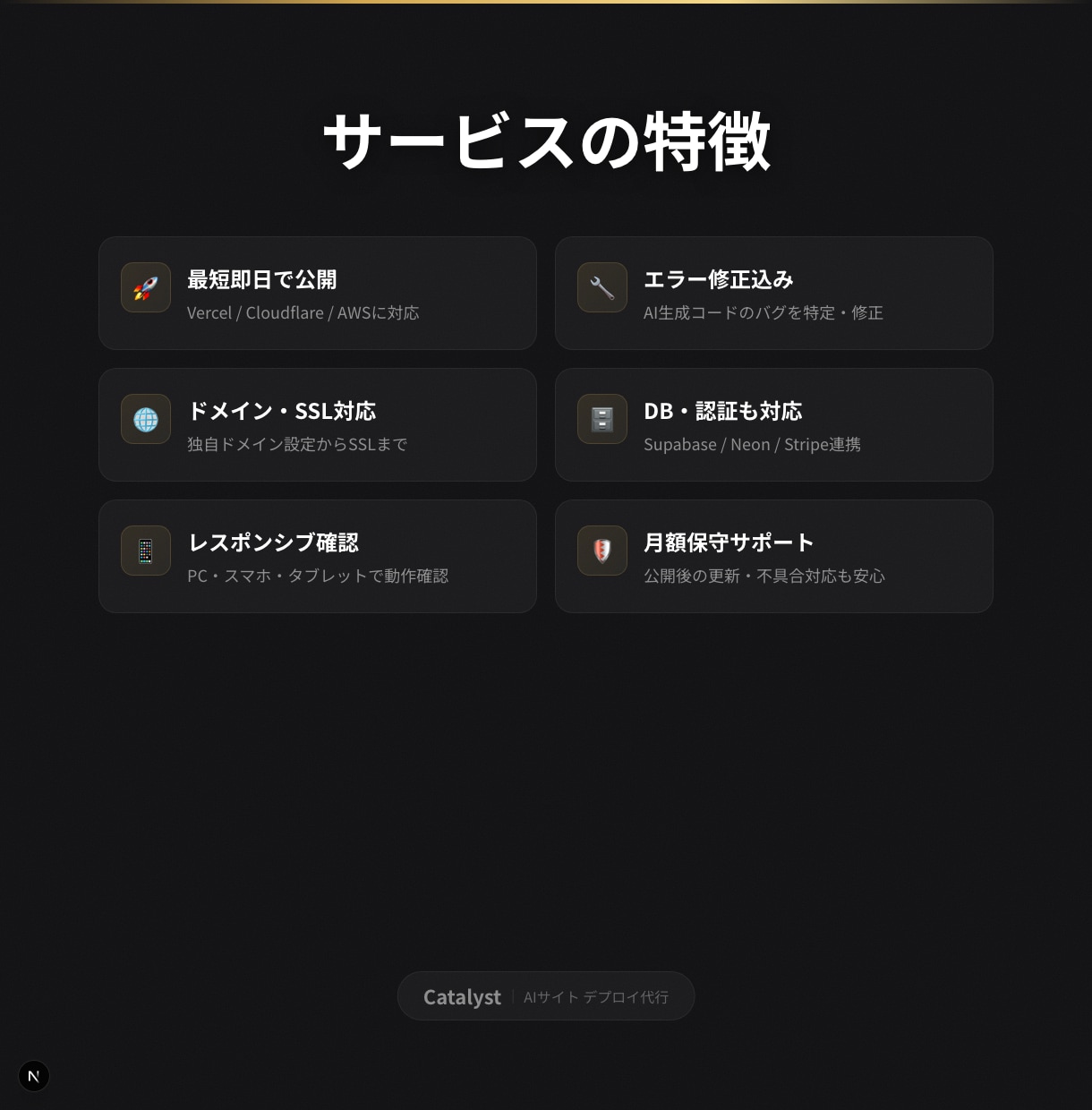 AIで作ったサイトを即日公開代行します 買い切りor月額管理｜即日公開・24h着手 イメージ3