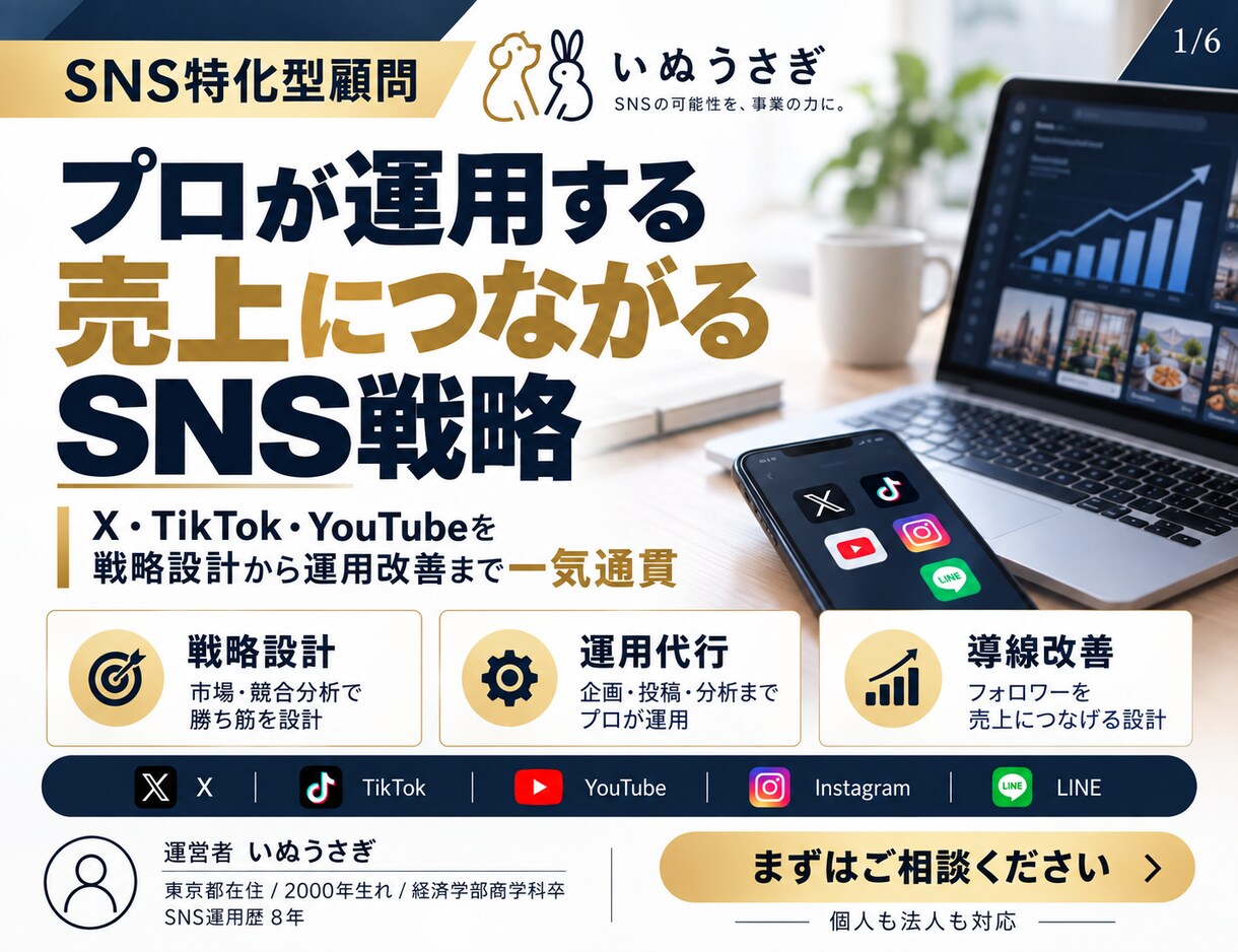 ココナラ店OPEN記念割引。プロがSNS顧問します 貴社の全てのSNSアカウントを総合的に運用します。 イメージ1