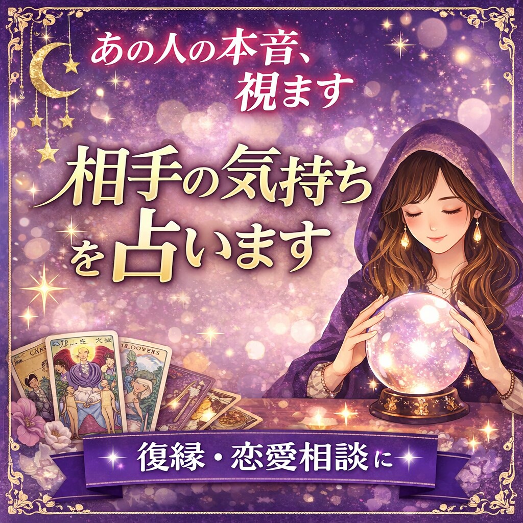 気になるあの人の本当の気持ちを占います あの人は今どう思ってる？本音をルノルマンカードで占います イメージ1