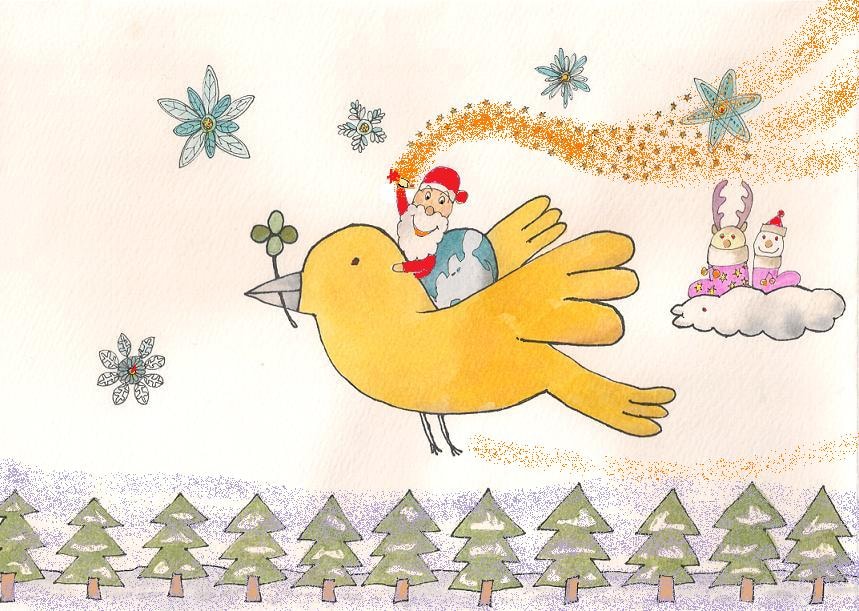 クリスマスポストカードのイラスト描きます ポップなクリスマスカードを贈ろう イメージ1