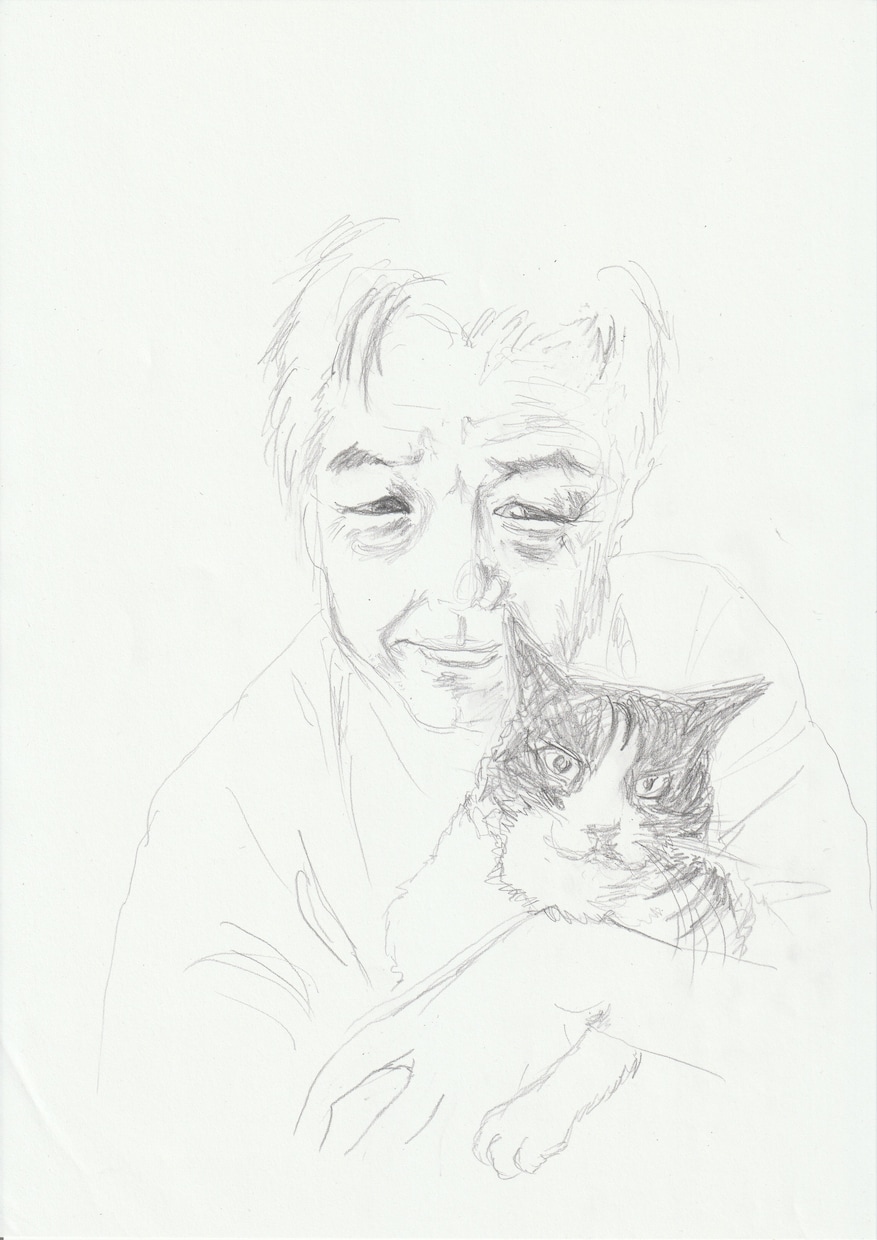 ペット・ご家族の写真を鉛筆で写生いたします 鉛筆で手描き、ペットとご家族をスケッチ。加工も致します！ イメージ1