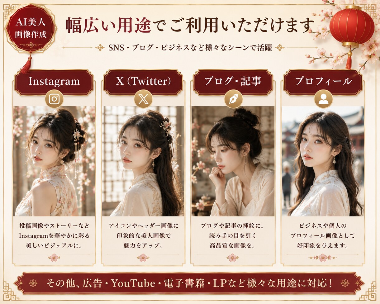 SNS向け高品質美人画像を作成しますます Instagram・アイコン・投稿画像対応 イメージ3