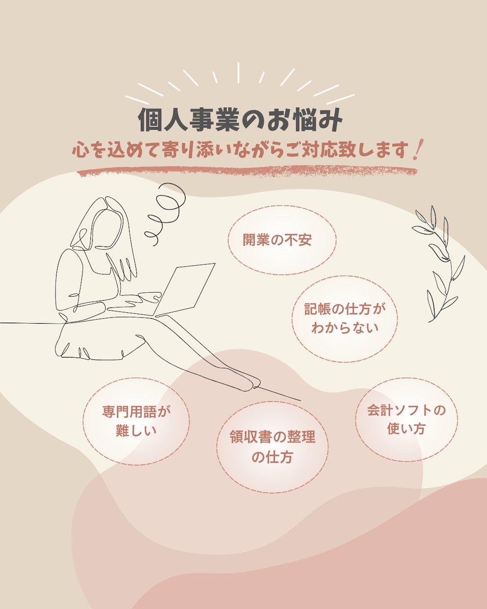 フリーランスのお悩み☆寄り添いながらご対応致します FP有資格☆丁寧にご対応致します（会計ソフト・帳簿付け） イメージ1