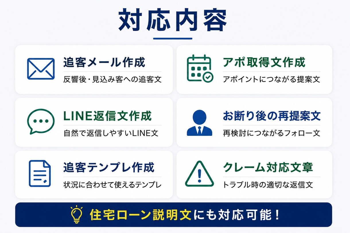 営業経験者が追客メール・LINE文を作成します しつこくない追客で返信につながる文章を実務目線で作成 イメージ3