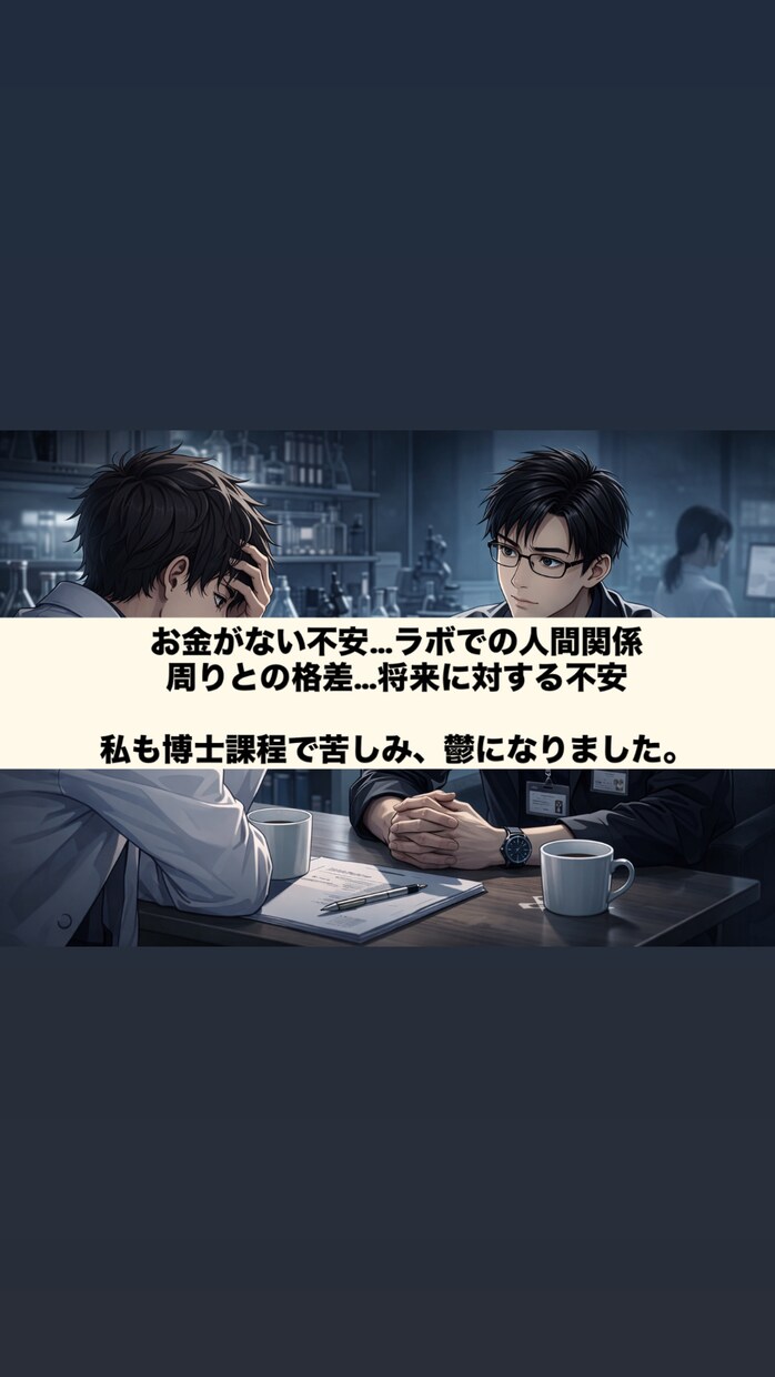 アカデミア・研究者・院生の愚痴や不安を聞きます うつ経験×博士卒×企業研究者が、心の声を静かに受け止めます イメージ2