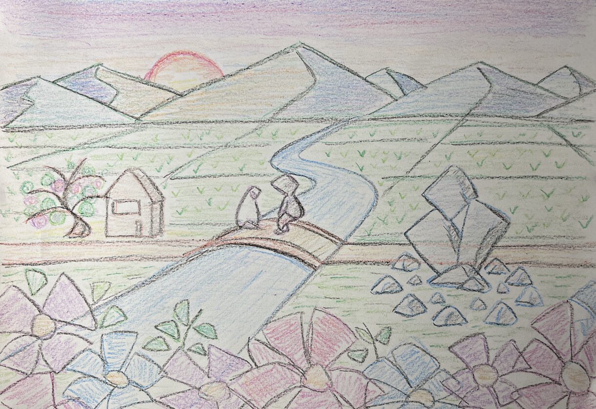 アートセラピーで自己治癒力upします 自分の作品(風景画)を描いて今の心と体を見つめてみませんか イメージ7
