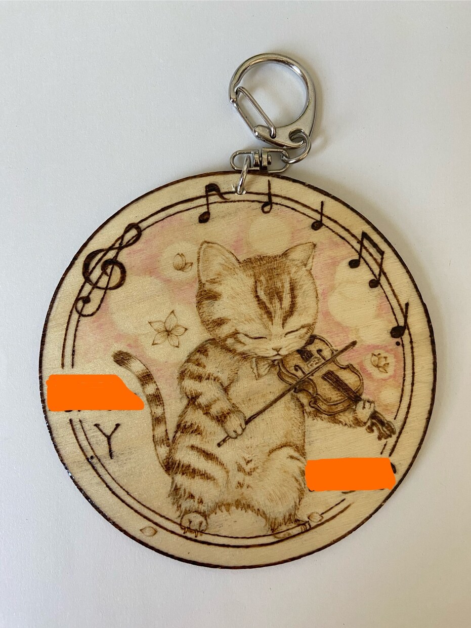 ウッドバーニングでキーホルダーを作成します お好きなものをウッドバーニングで描き、キーホルダーにします。 イメージ1