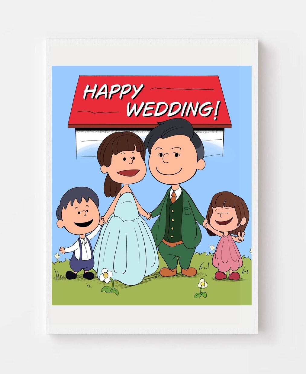 スヌーピー　みたいにかわいい似顔絵を！ます ウェルカムボードや誕生日プレゼント　結婚祝いに最適！ゆるふわ イメージ5