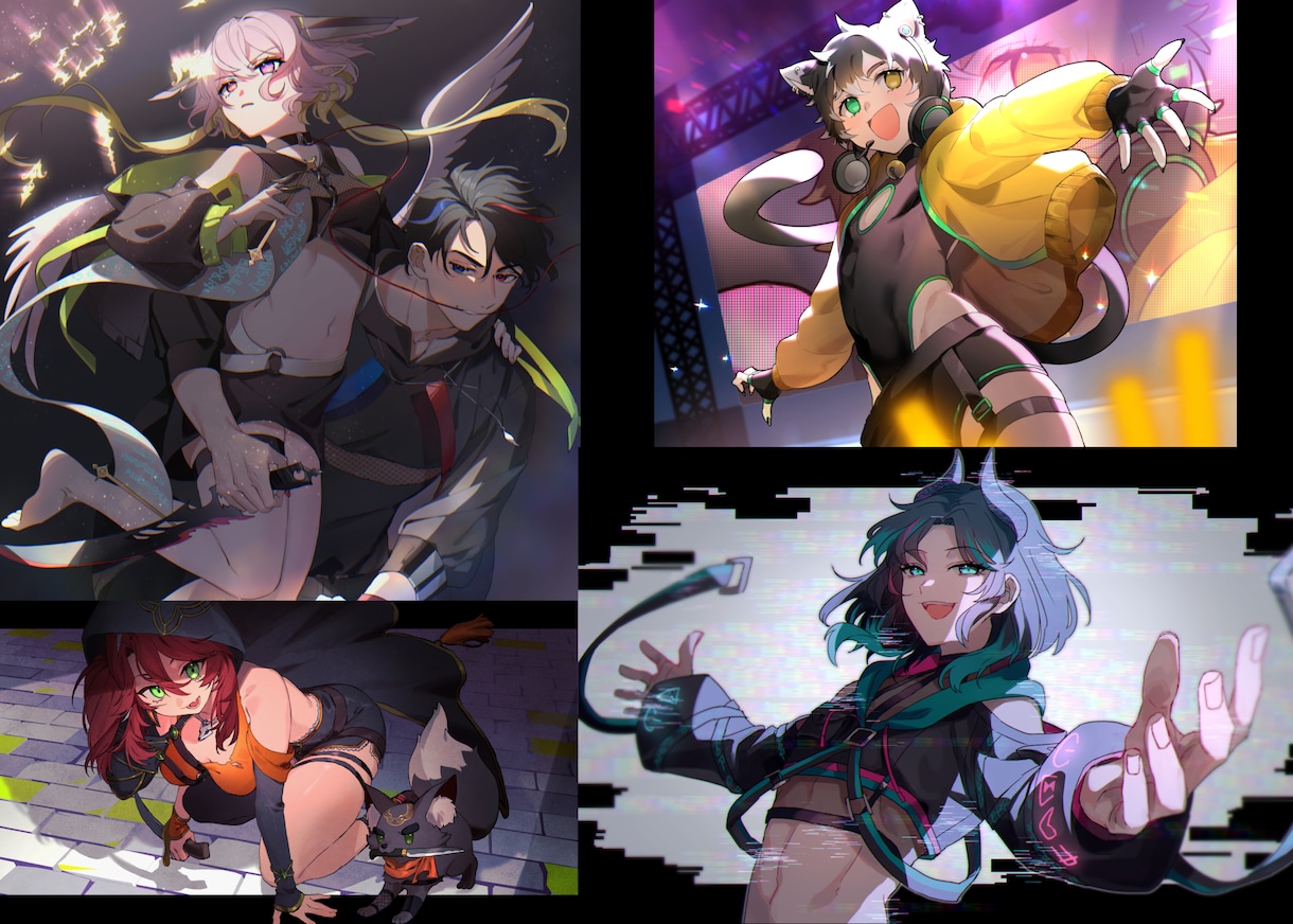 表情豊かで動きのあるイラストを描きます 戦闘シーンや感情豊かなシーンをイメージして描きます イメージ2