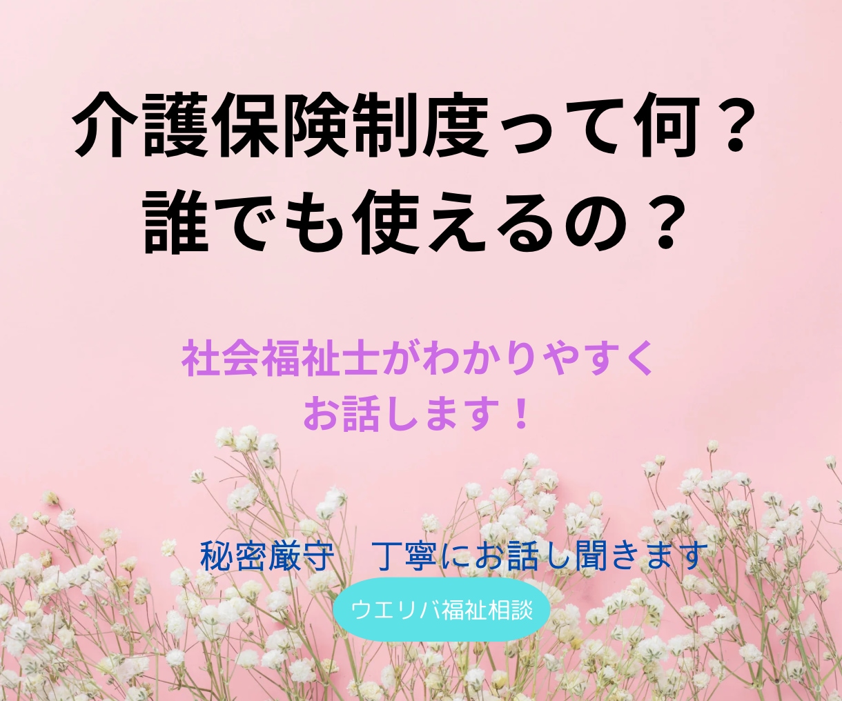 介護保険制度利用方法を教えます 元地域包括支援センター社会福祉士が丁寧にお伝えします イメージ1
