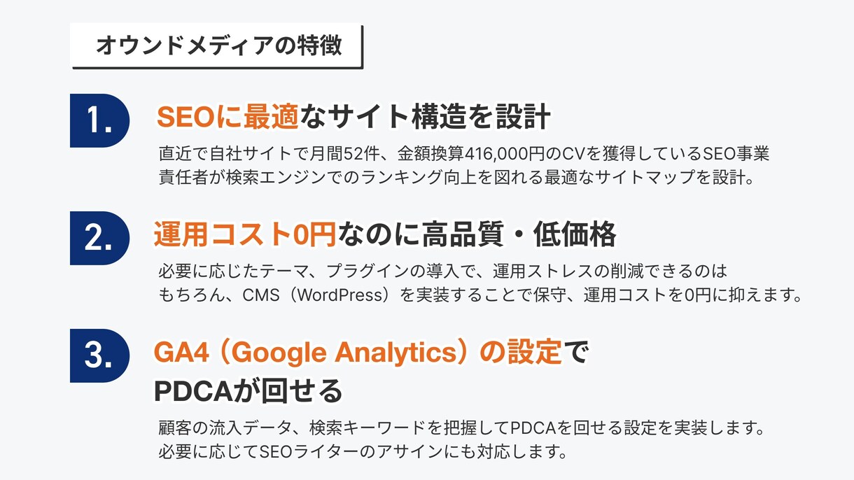 検索ランキングアップ！オウンドメディアを作成します SEO事業責任者が最適なサイトマップを設計。 イメージ2