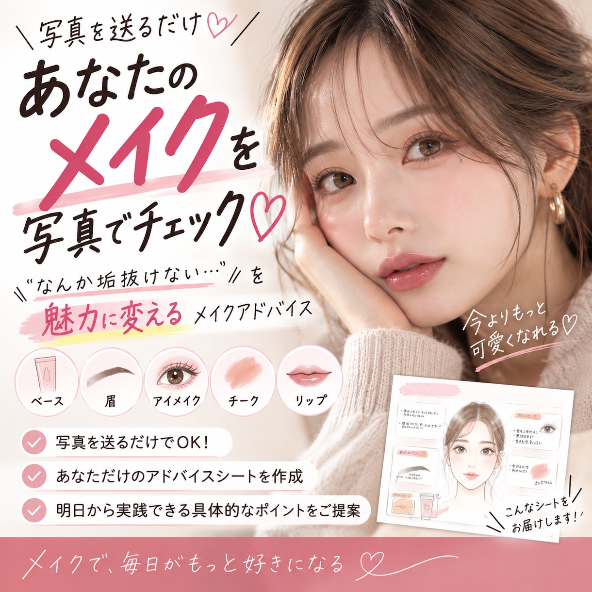 あなたに似合うメイクをご提案します もっと自分を好きになれるメイクをご提案 イメージ1