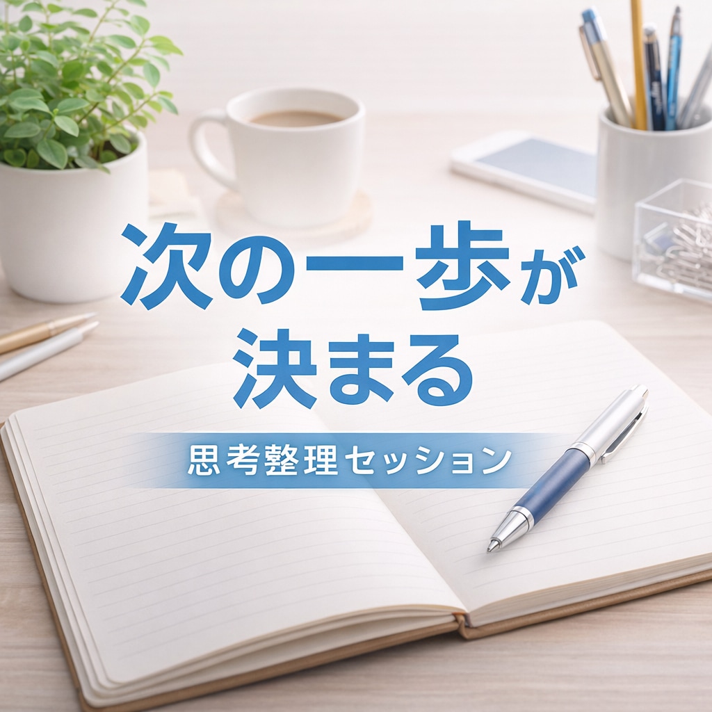 思考整理・自己分析｜60分で次の一歩を明確にします 頭の中を構造化し、納得できる決断へ。 イメージ1