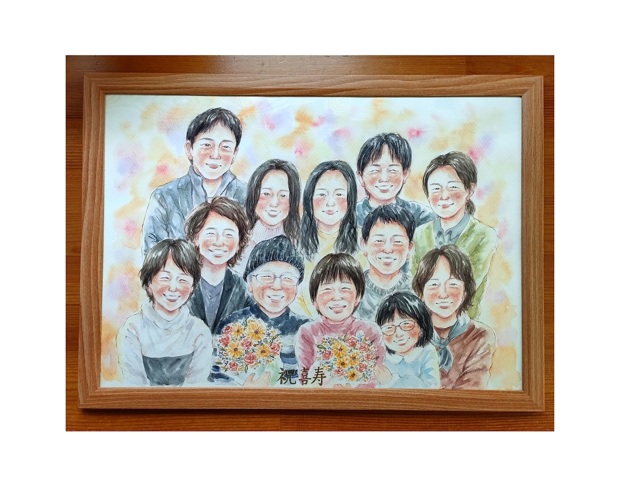 大人数6名様〜温かい水彩の似顔絵をお描きします お祝いや記念日に！世界に一つだけのプレゼント☆ イメージ6