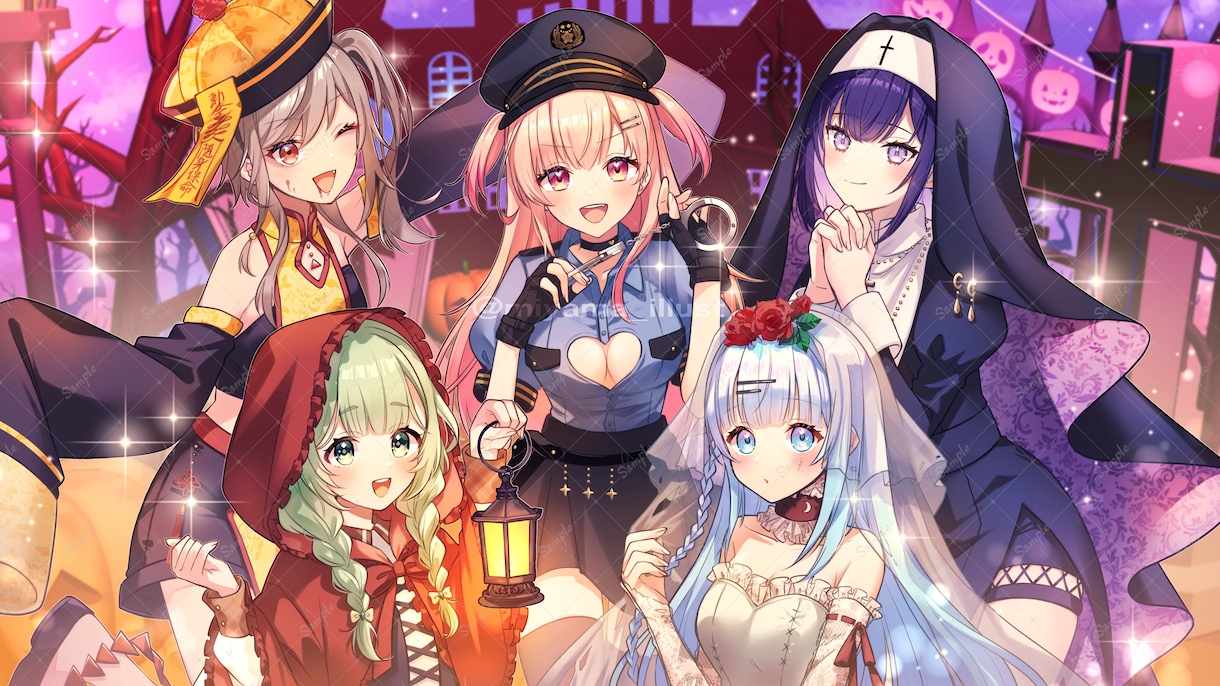 IRIAMの立ち絵や、歌ってみた等の一枚絵描きます アニメ塗り等、ご予算や納期に合わせた塗り方の提案も可能です！ イメージ4