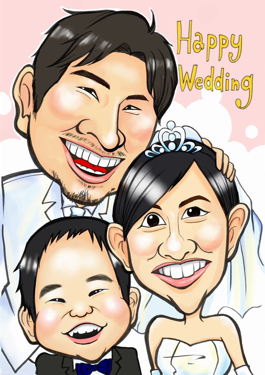 おもしろかわいい似顔絵ウェルカムボード描きます 結婚式で大活躍！自分用でもプレゼント用でもOK!! イメージ4