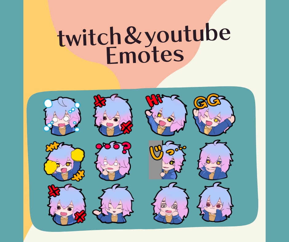 Twitch用のスタンプを作成いたします 7枚セット3000円で描かせていただきます！ イメージ1