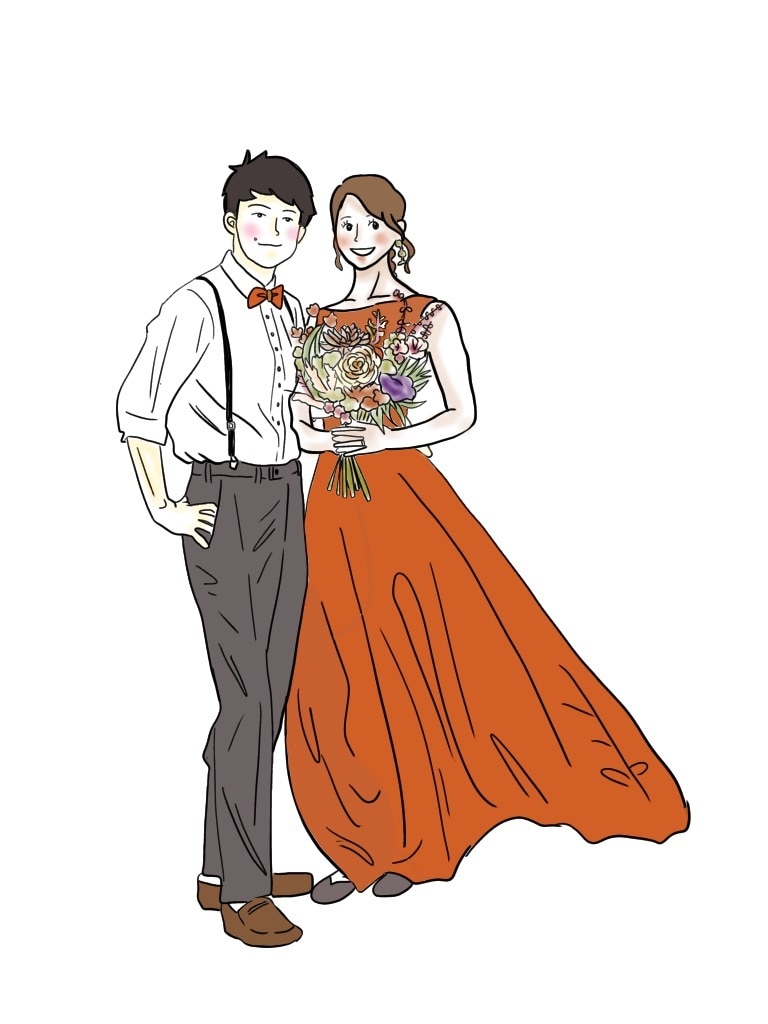 結婚式のアイテムに使えるイラストを描きます 写真を元にイラストを作成して画像でお届けします◎ イメージ2