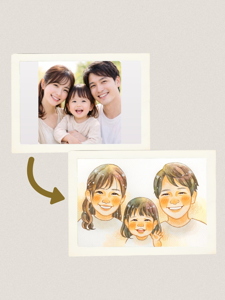 お手頃価格！！シンプルで可愛い似顔絵描きます プレゼントにも大人気♡気軽に飾れるやさしいタッチ♡ イメージ6