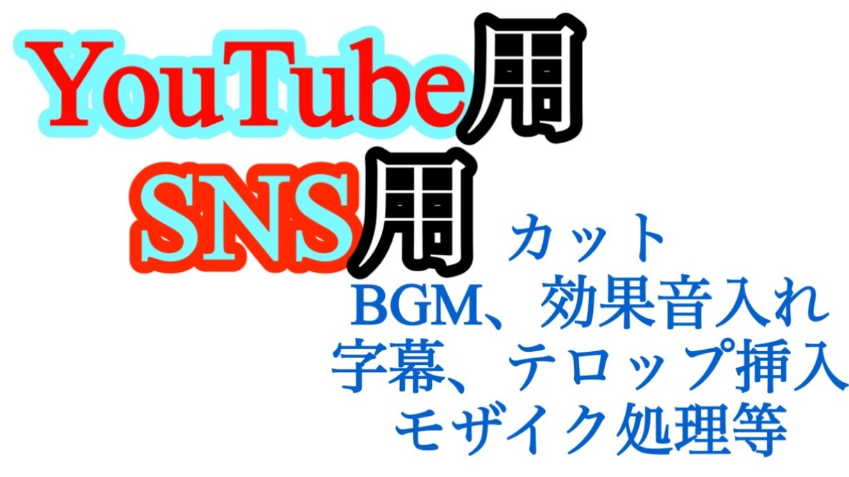 YouTube用、SNS用の動画編集を代行致します 情報発信のお手伝いを致します。動画編集の基本的な作業可能です イメージ1