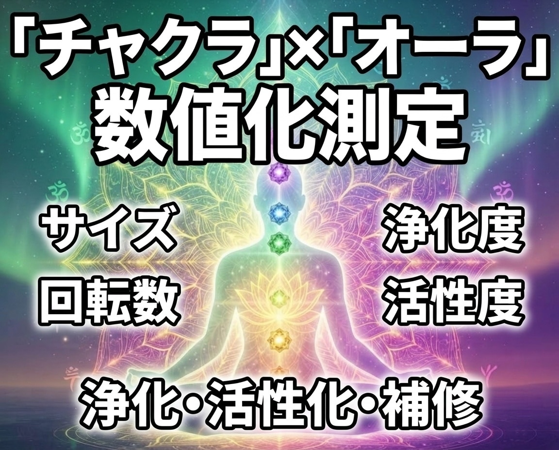 20：チャクラとオーラの状態を数値化&補修します 印象や当てはめではなく、忖度なく数値で実測します イメージ1