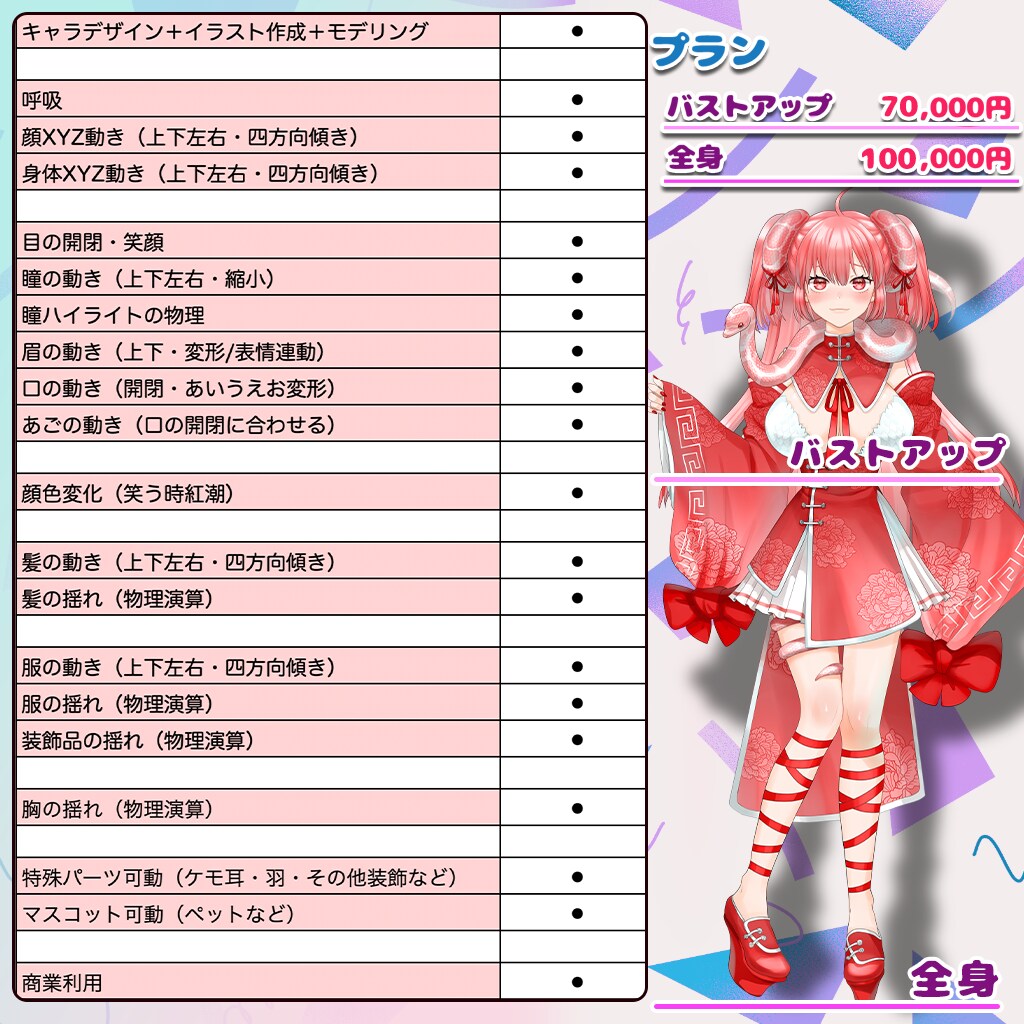 高品質Vtuber向けL2Dモデル全工程制作します 迅速対応！あなたの理想のモデルをコミコミ価格で制作します！ イメージ3