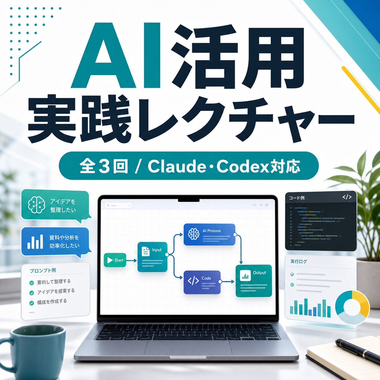 AI活用を実践レクチャーします Claude・Codexを実践で使える形にします イメージ1