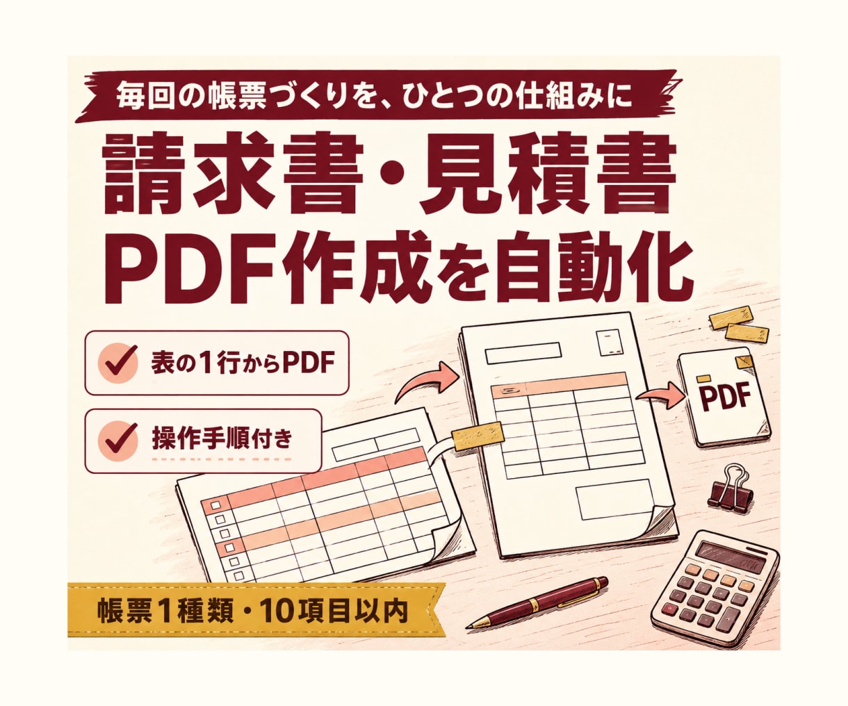 請求書・見積書のPDF生成を自動化します 顧客一覧から1テンプレートのPDFをまとめて生成 イメージ1