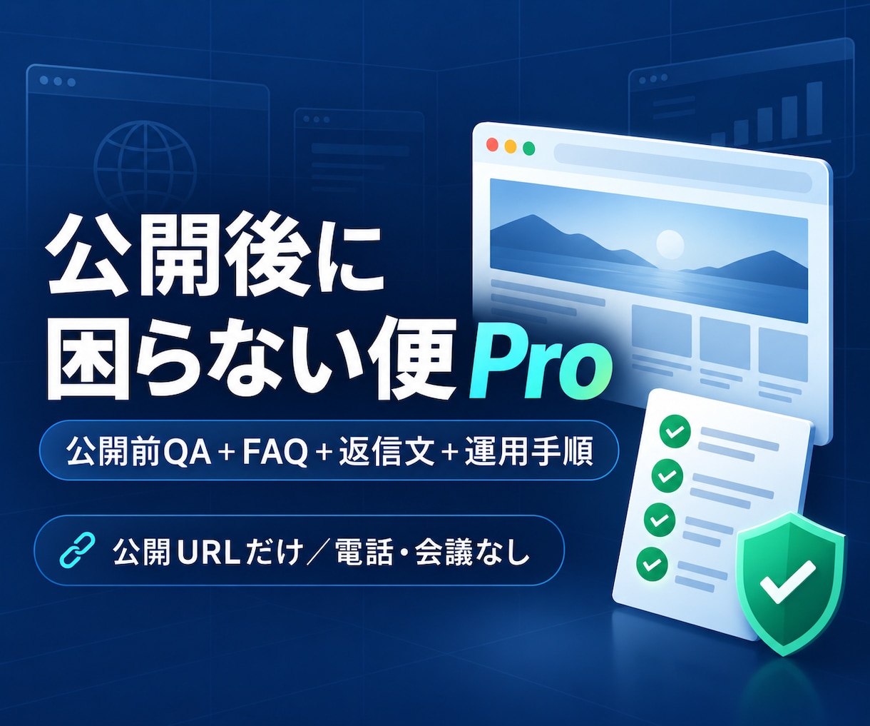 公開前QAと問い合わせ対応を仕組み化します 30ページ＋FAQ50問＋返信文80本を7日で整備 イメージ1