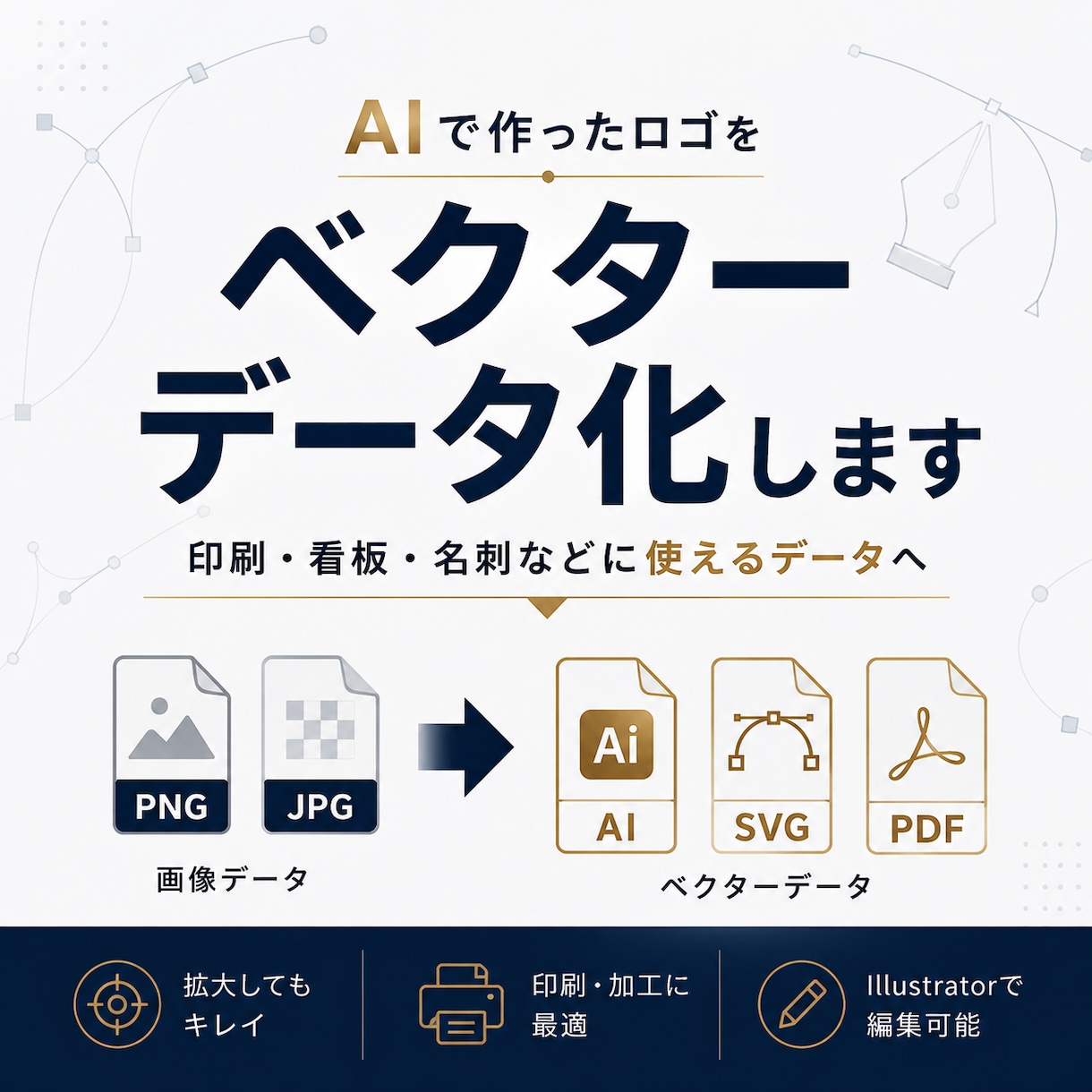 AIで作ったロゴをベクターデータ化します 印刷にも使えるAI・SVGデータに作り直します イメージ1