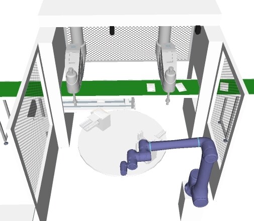 自動化装置構想案の３Dイメージを作成します ロボット活用を含め装置イメージの具現化支援をします。 イメージ3