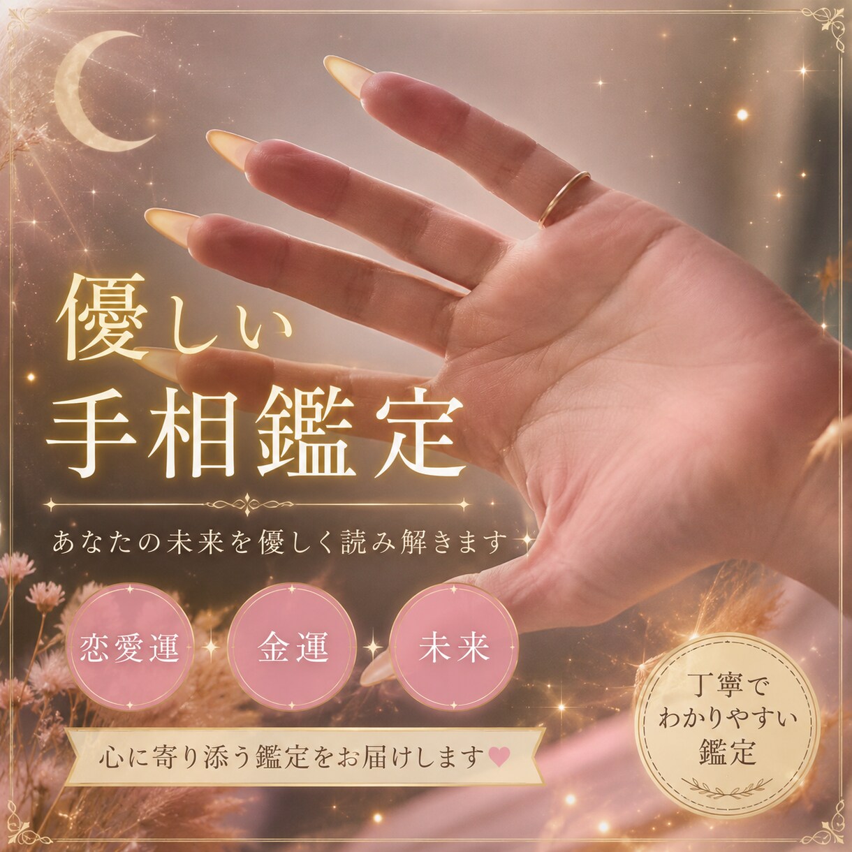 手相からあなたの金運を優しく鑑定します お金の流れと運気を丁寧に読み解きます イメージ1