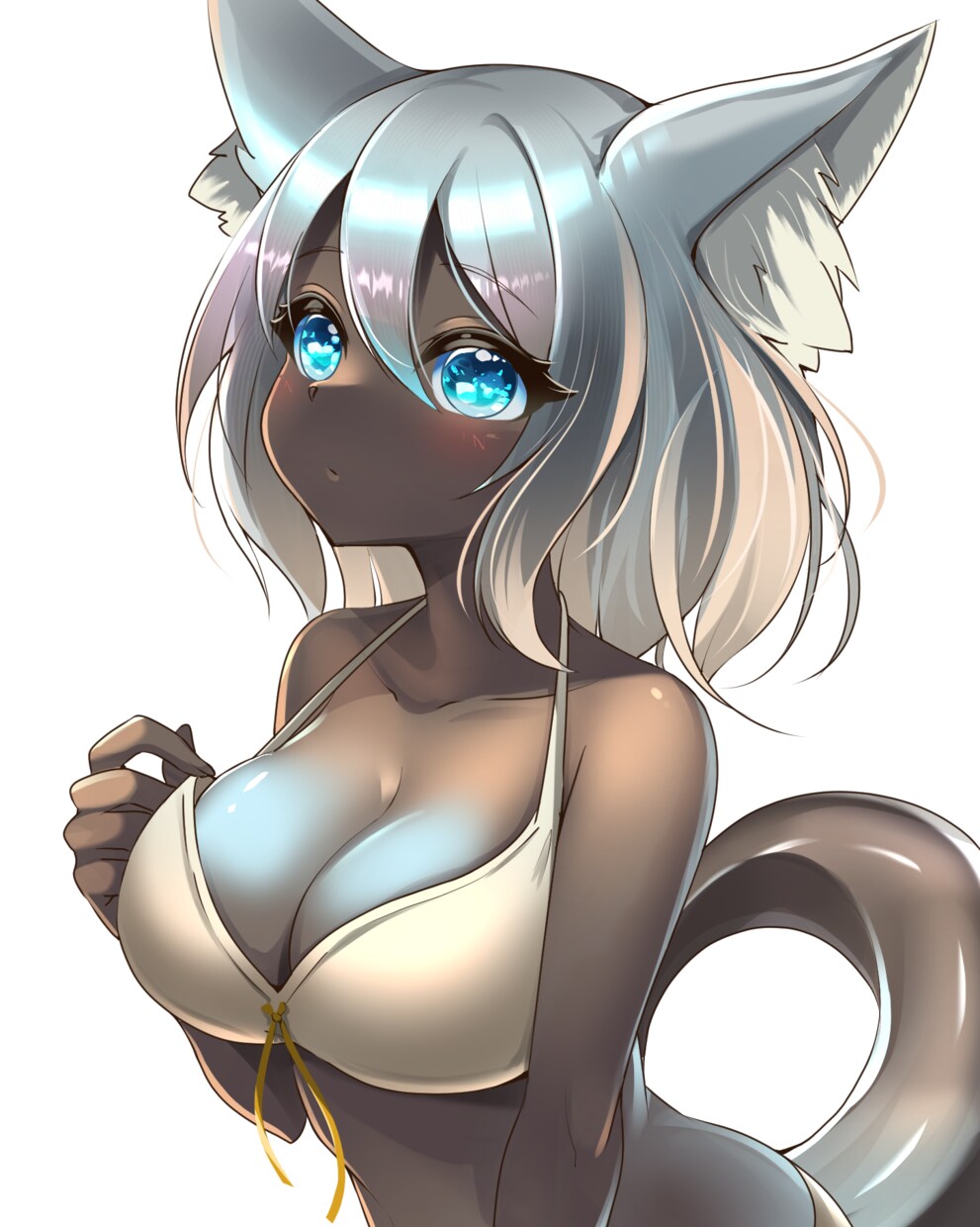 もふもふ可愛いケモミミ女の子イラスト描きます ちょっと大胆であざと可愛いケモミミキャラクターを制作します。 イメージ10