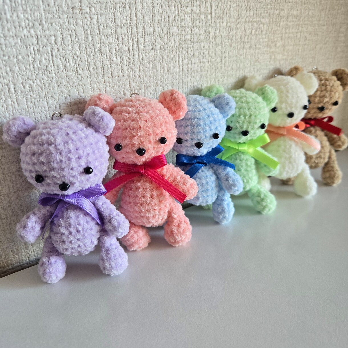 あなただけのあみぐるみくまのキーホルダー作ります 選べる34色◇あみぐるみくま◇バッグチャーム/キーホルダー イメージ4