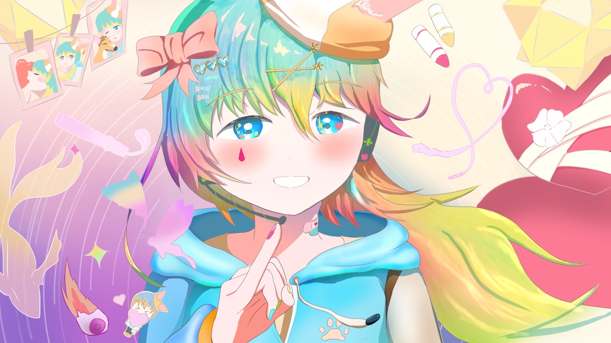 歌ってみたMVイラスト描きます MV向けのイラスト/パーツ分け対応イラスト/を制作いたします イメージ1